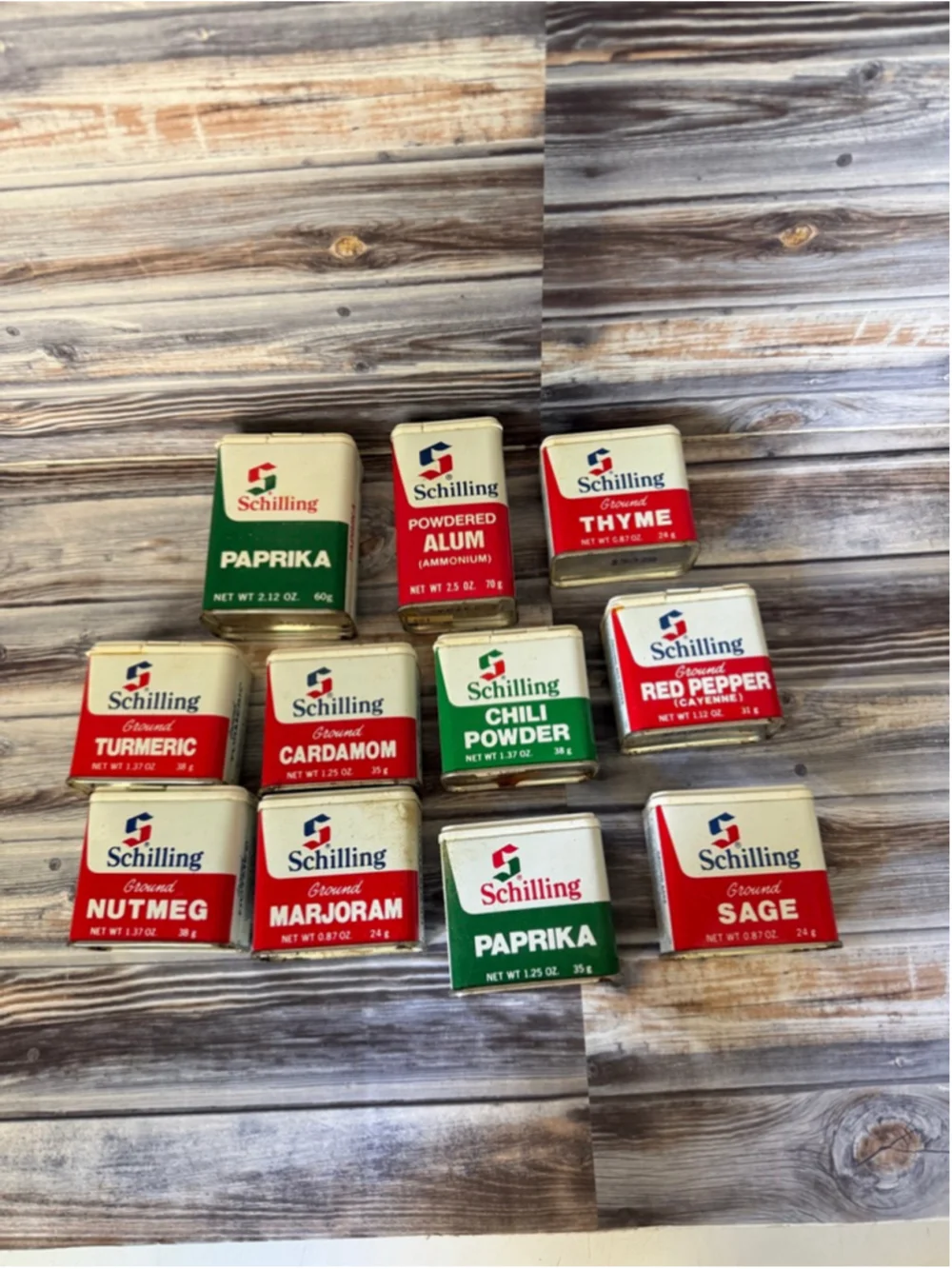 Vintage schilling spice tin collection